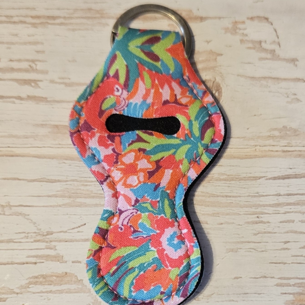 Floral Key Chapstick Lipbalm Holder New